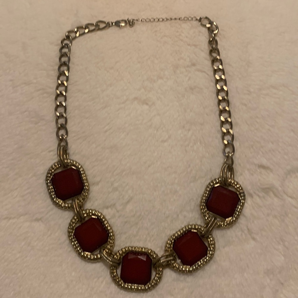 Maroon & gold necklace